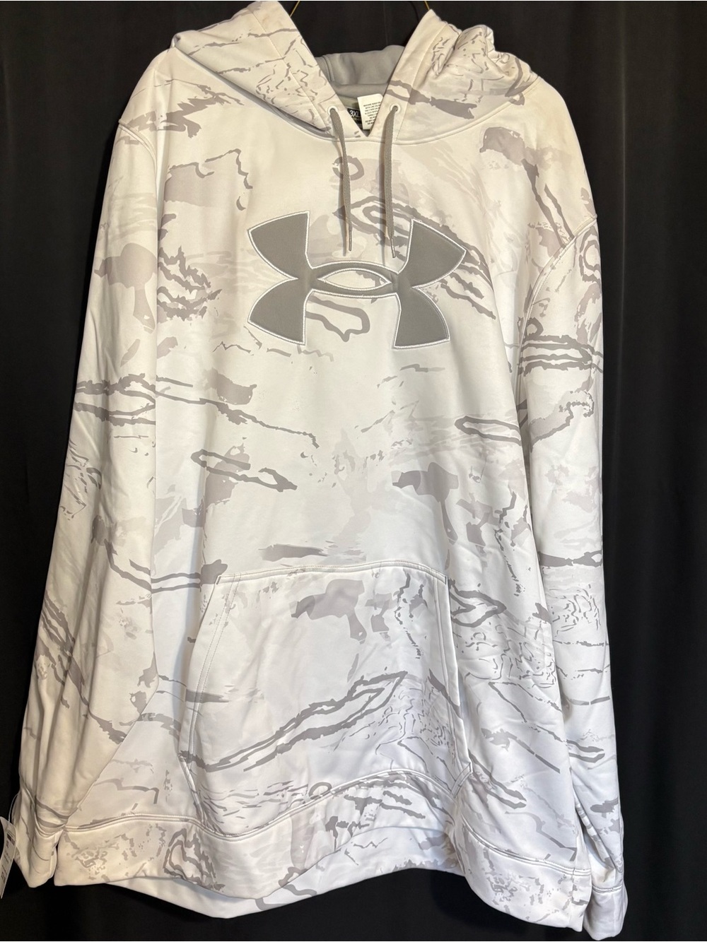 Under Armour 3XL White & Gray Camo Big Log Snow Reaper Pullover Hoodie
